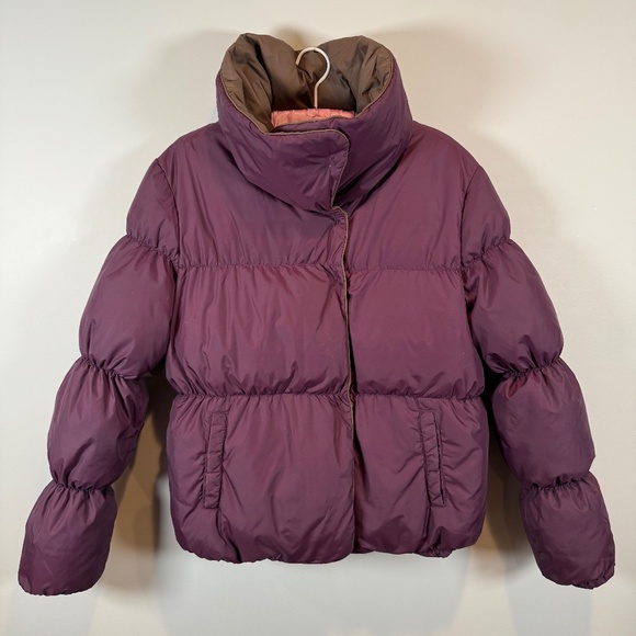 BCBGMaxAzria Jackets & Blazers - BCBG MaxAzria Down- Filled Cropped Puffer Jacket in Purple Sz L
